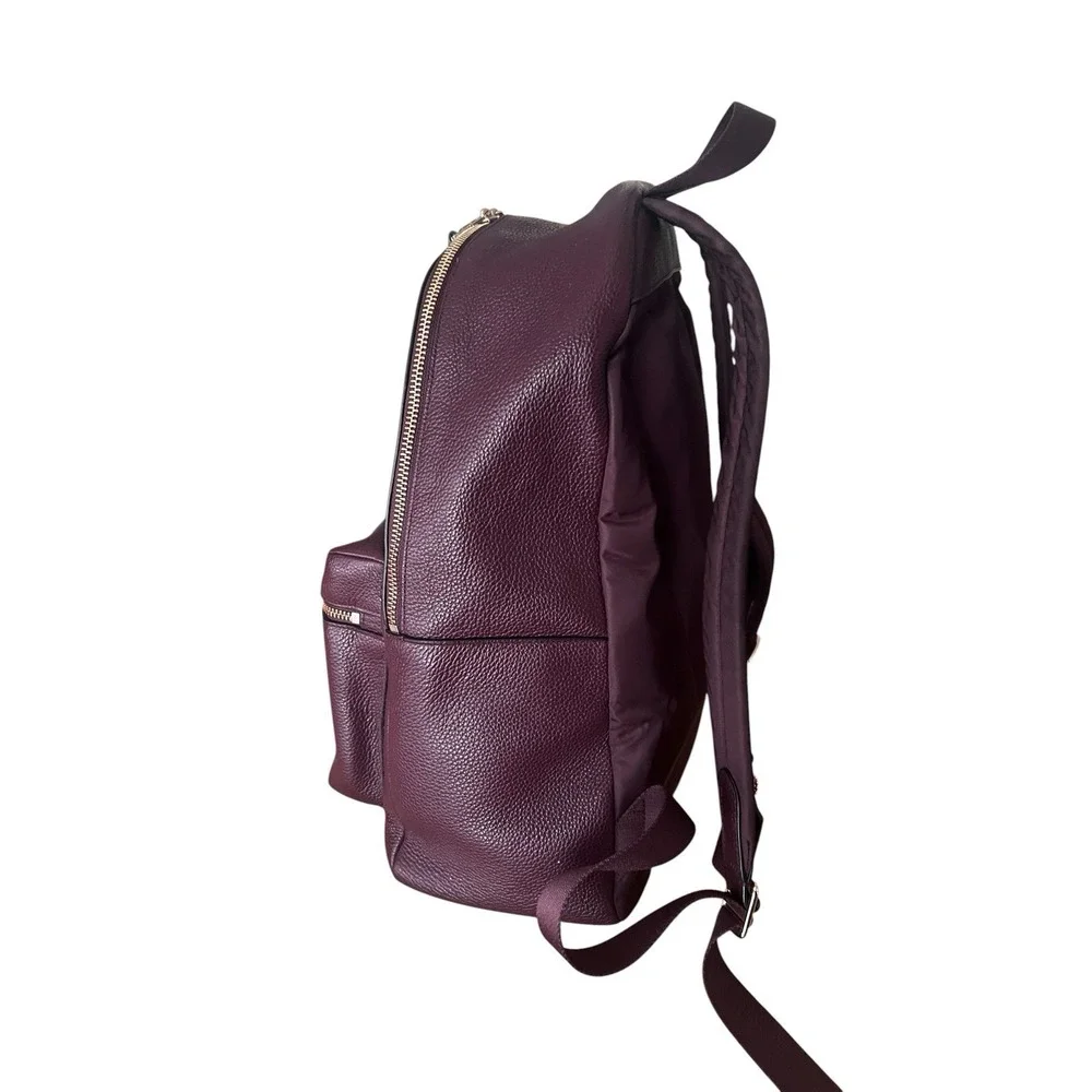 Coach Oxblood Burgundy Pebble Leather Nylon Backpack Travel Daypack 14